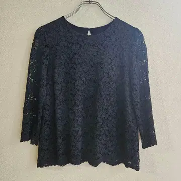 ANAYI 아나이 레이스 블라우스 네이비 38