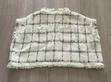 Sacai 트위드 상의 화이트 베스트 판초