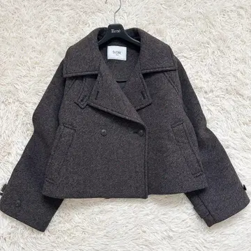 23AW 슬로브 이에나 트위드 본딩 숏코트 브라운 S