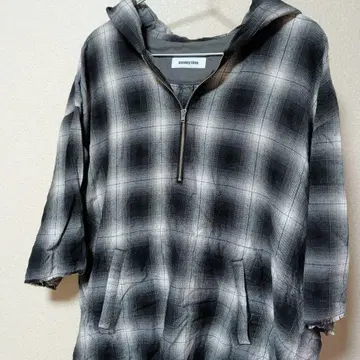 MONKEY TIME 후드 부착 체크 셔츠