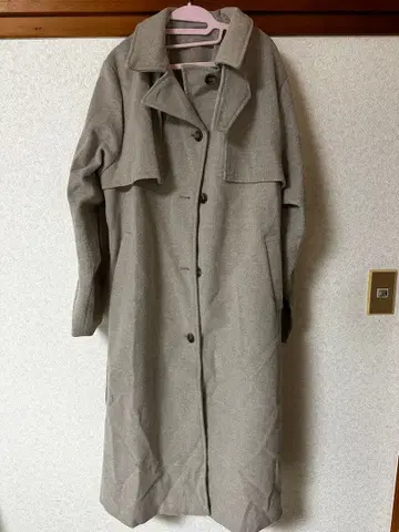 그레이 롱 코트 허리 벨트 포함