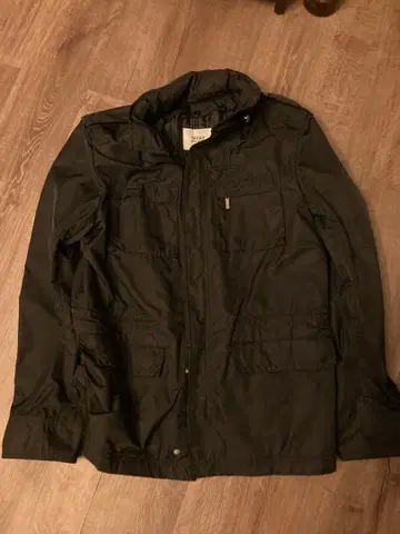 TAKEO KIKUCHI 블랙 밀리터리 자켓 후드 부착