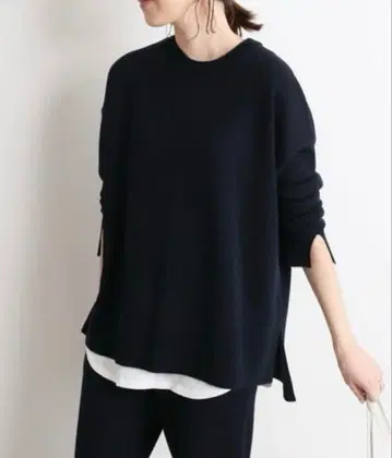 SLOBE IENA 워셔블 스무스 니트 풀오버 네이비