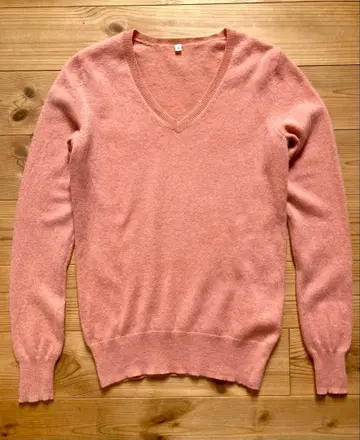 새상품급 [캐시미어 100%] 무인양품 V넥 니트 스웨터 S 사이즈 핑크