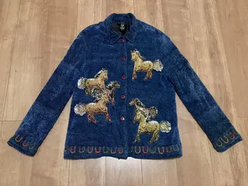 구제 의류 vintage horse jacket 말 패턴 자켓