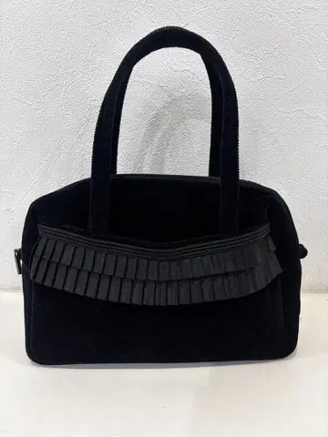 새상품급 페이러 FEILER 블랙 프릴 핸드백 포멀 슈니르 직조 블랙