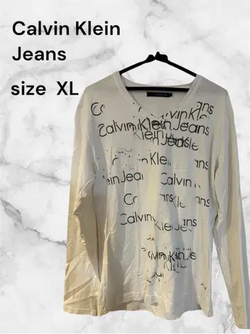 CalvinKleinJeans 칼뱅 클라인 긴팔 화이트 롱 T셔츠