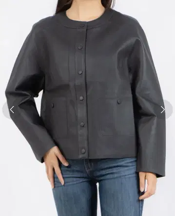 미사용 새상품 램 가죽 리버서블 라운드 칼라 자켓