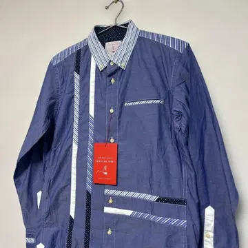 택 포함 새상품 카와타니 셔츠 절개 긴팔 셔츠 블루 S