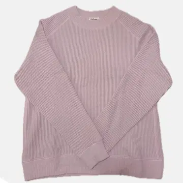 핑크 와플 니트 리브 편직 니트 스웨터