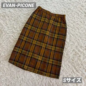 EVAN PICONE 체크 무늬 롱 스커트 스커트 플레어 스커트