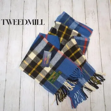 TWEEDMILL (트위드밀) 블루 계열 체크 무늬 머플러 스톨