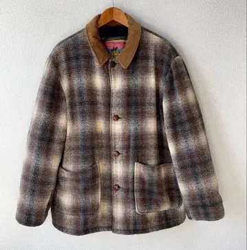 90s SANTA FE TRAIL 옴브레 체크 울 자켓