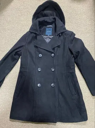 NAUTICA 블랙 후드 부착 피코트