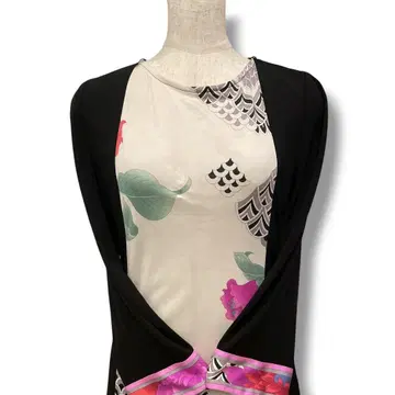 REONARD 이탈리아제 롱 원피스 긴팔 꽃무늬 I 라인 사이즈 38