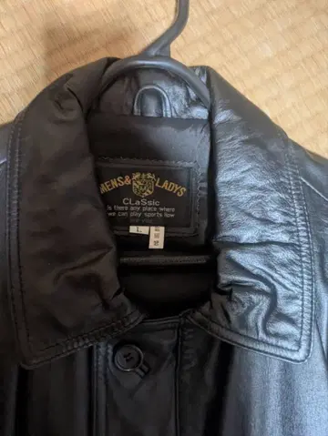 MEN'S & LADY'S 블랙 가죽 코트