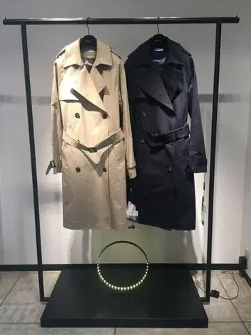 더블 스탠다드 트렌치코트 베이지 네이비