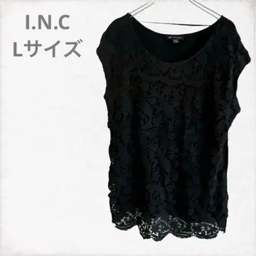 I.N.C 블랙 레이스 슬리브리스 상의 L 사이즈