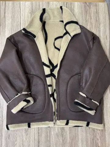 AMERI VINTAGE 보아 자켓 페이크 무스탕 리버서블 아우터