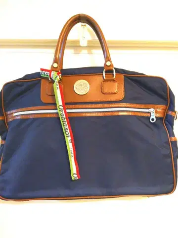 [새상품급] 오로비안코 가죽 x 나일론 브리프 케이스 네이비