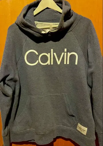 캘빈 클라인 블루 그레이 후드티 L