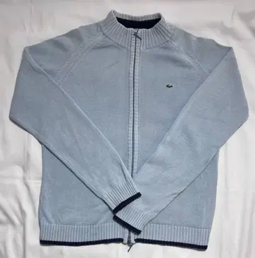 LACOSTE 라코스테 더블 집업 니트 스웨터 라이트 블루 M