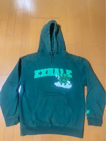 HUF EXHALE 후드티 다크 그린 남성용 사이즈 M