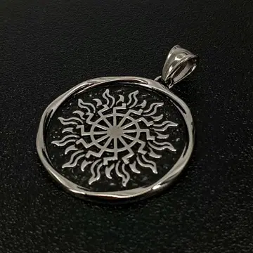 빈티지 실버 목걸이 펜던트 룬 바이킹