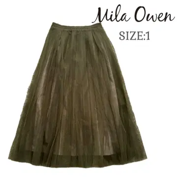 Mila owen 랜덤 플리츠 샤샤 스커트 사이즈 1 카키