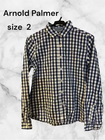 아놀드 파머 긴팔 체크 셔츠 깅엄 체크 긴팔 블라우스
