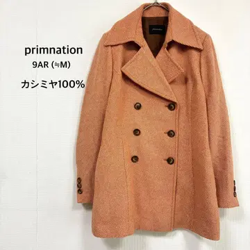 [프리미네이션] 코트 M 오렌지 P코트 캐시미어 100% 극상 새상품급