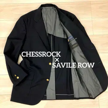 새상품급 체스락 x 새빌로우 테일러드 자켓 네이비 골드 버튼 L