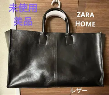 [ 미사용 새상품급 ] ZARAHOME 천연 가죽 토트백 대용량 블랙
