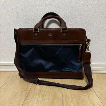 마스터피스 A4 수납 가능 천연 가죽 x 나일론 비즈니스 백