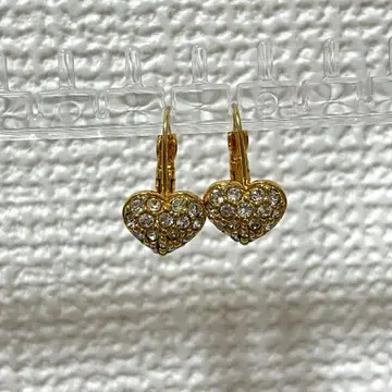 스와로브스키 하트 크리스탈 귀걸이 골드