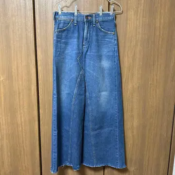 론 헤르만 데님 플레어 스커트 프린지 밑단 포함