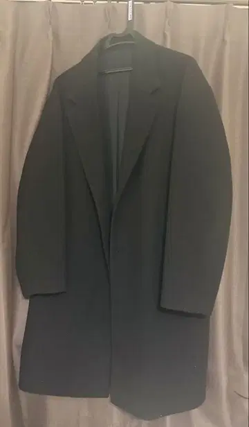 블랙 체스터 코트 오버 사이즈