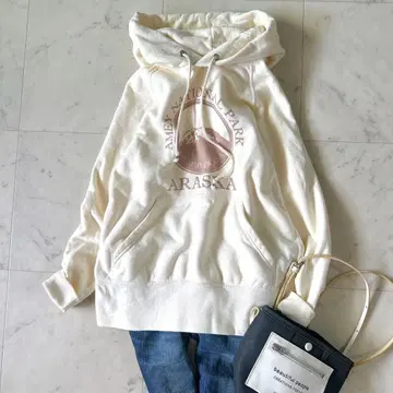 컨디션 최상 아메리카나 후디 로고 프린트 후드티 풀오버 일본제