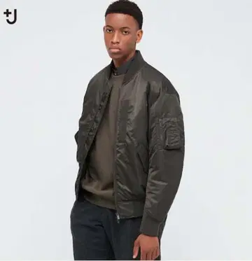 유니클로 +J 질 샌더 하이브리드 다운 오버 사이즈 MA-1 블루종