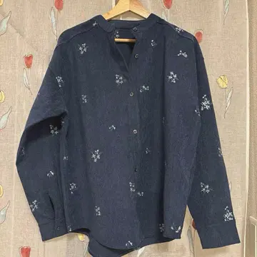 FREAK'S STORE 벨벳 같은 플랫 코듀로이 미니 꽃무늬 셔츠