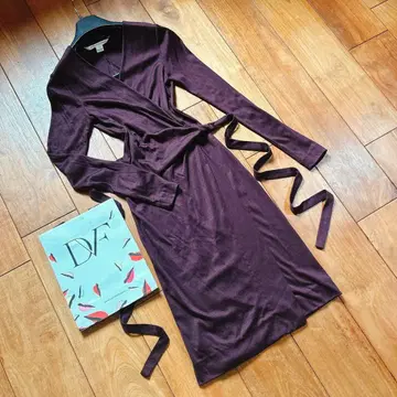 새상품급 다이앤 폰 파스텐버그 원피스 보르도 랩 드레스 울 0