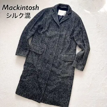 매킨토시 체스터 코트 헤링본 울 실크 롱