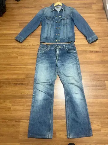 Lee 데님 자켓과 팬츠 세트 S