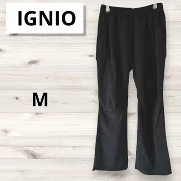 이그니오 카고 팬츠 트레이닝 의류 나일론 허리밴딩 블랙 M