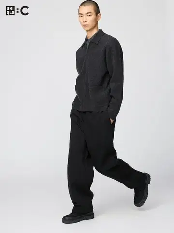 UNIQLO C 맨투맨 와이드 팬츠 블랙 S 2024년판 블랙
