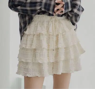 Chico 레이스 티어드 숏팬츠 화이트