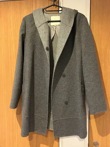 자유구 여성용 후디드 코트 38 울 코트 그레이