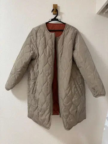 퀼팅 자켓 베이지 오렌지