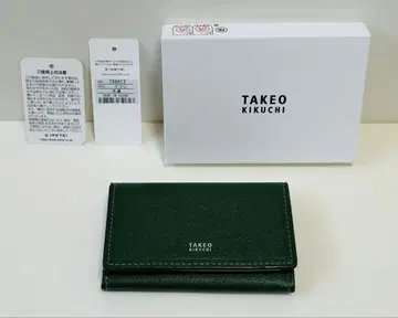 [ 미사용 새상품 ] TAKEO KIKUCHI 그린 가죽 명함지갑