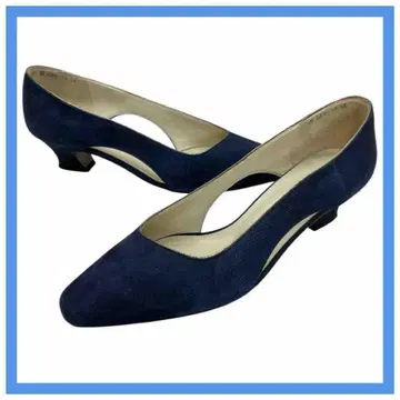 네이비 스웨이드 오픈토 펌프스 Dimitri Donna 일본제